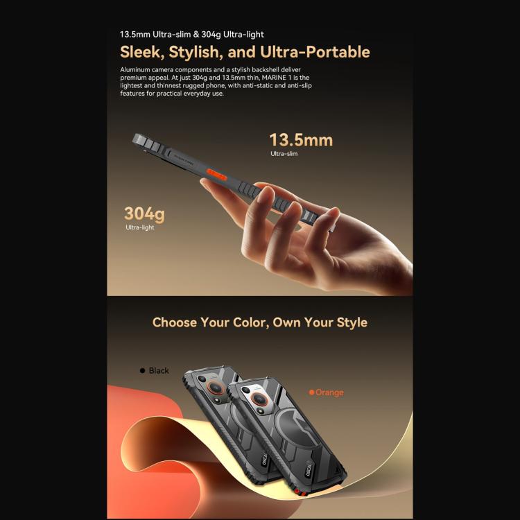 Blackview Oscal Marine 1, 6.56인치 안드로이드 15 Unisoc UMS9230E T615 옥타 코어, 네트워크: 4G, OTG, NFC, 4GB+128GB