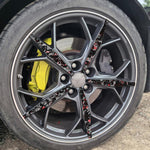 20pcs/Set Forged Gold Foil Carbon Fiber Car Wheels Decorative Sticker for Chevrolet Corvette C8 2020-, Left and Right Driver, Wheels