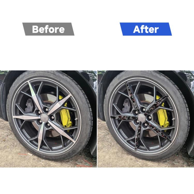 20pcs/Set Forged Gold Foil Carbon Fiber Car Wheels Decorative Sticker for Chevrolet Corvette C8 2020-, Left and Right Driver, Wheels