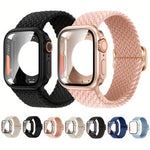 사다리 버클 루프 나일론 시계줄과 울트라 49mm 필름 PC 커버 교체용, 애플 워치 시리즈 44mm용, 애플 워치 시리즈 40mm용, 애플 워치 시리즈 10 / 11 46mm용, 애플 워치 시리즈 10 / 11 42mm용, 애플 워치 시리즈 45mm용