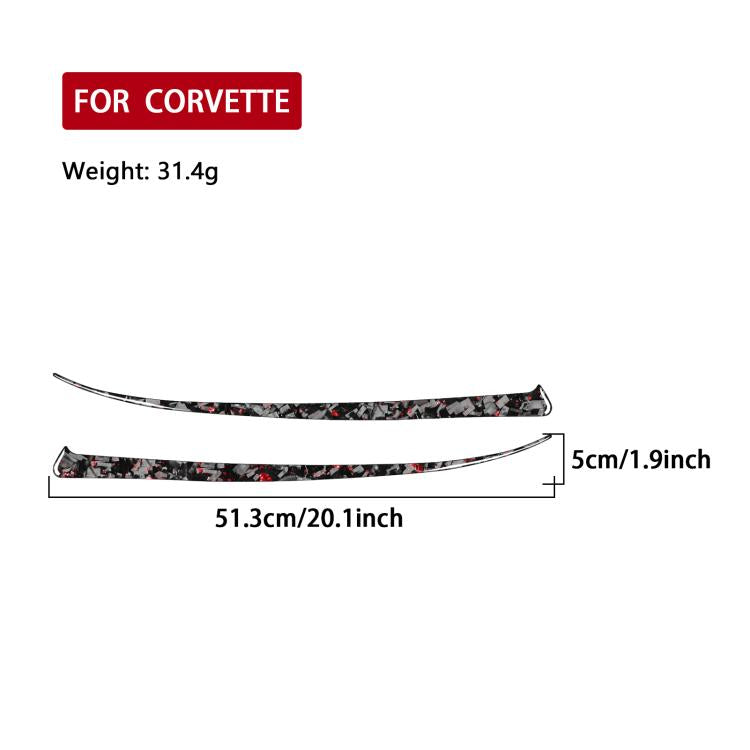 2pcs/Set Forged Gold Foil Carbon Fiber Car Front Light Below Decorative Sticker for Chevrolet Corvette C8 2020-, Left and Right Driver, Front Light Below