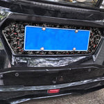 Forged Gold Foil Carbon Fiber Car Rear License Plate Frame Decorative Sticker for Chevrolet Corvette C8 2020-, Left and Right Driver, Rear License Plate Frame