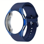 실리콘 시계 밴드와 TPU 케이스, Samsung Galaxy Watch 7 44mm용, Samsung Galaxy Watch 7 40mm용, Samsung Galaxy Watch 4 Classic 46mm용, Samsung Galaxy Watch 4 Classic 42mm용