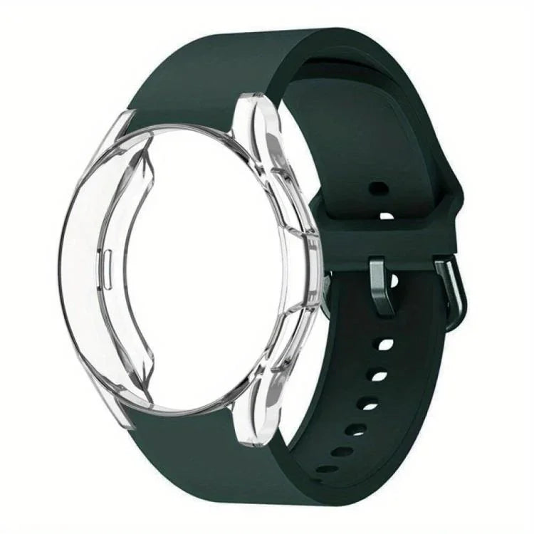 실리콘 시계 밴드와 TPU 케이스, Samsung Galaxy Watch 7 44mm용, Samsung Galaxy Watch 7 40mm용, Samsung Galaxy Watch 4 Classic 46mm용, Samsung Galaxy Watch 4 Classic 42mm용