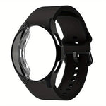 실리콘 시계 밴드와 TPU 케이스, Samsung Galaxy Watch 7 44mm용, Samsung Galaxy Watch 7 40mm용, Samsung Galaxy Watch 4 Classic 46mm용, Samsung Galaxy Watch 4 Classic 42mm용