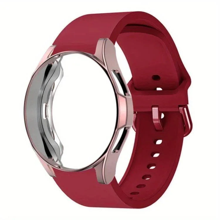 실리콘 시계 밴드와 TPU 케이스, Samsung Galaxy Watch 7 44mm용, Samsung Galaxy Watch 7 40mm용, Samsung Galaxy Watch 4 Classic 46mm용, Samsung Galaxy Watch 4 Classic 42mm용