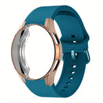실리콘 시계 밴드와 TPU 케이스, Samsung Galaxy Watch 7 44mm용, Samsung Galaxy Watch 7 40mm용, Samsung Galaxy Watch 4 Classic 46mm용, Samsung Galaxy Watch 4 Classic 42mm용