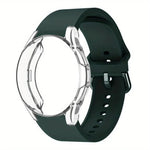 실리콘 시계 밴드와 TPU 케이스, Samsung Galaxy Watch 7 44mm용, Samsung Galaxy Watch 7 40mm용, Samsung Galaxy Watch 4 Classic 46mm용, Samsung Galaxy Watch 4 Classic 42mm용