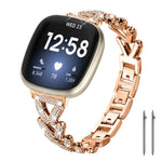 xDfind Small Twist Diamond Metal Watch Band, 20mm For COROS APEX 2 42mm / PACE 2, 20mm For Huawei Watch GT4 / GT3 / GT2, 20mm For Amazfit Bip U / Bip Lite / Bip 3 Pro, 20mm For Amazfit GTS4 Mini/3/2 /2e/2 Mini, 20mm For Xiaomi Haylou RS4 Plus LS11 / LS...