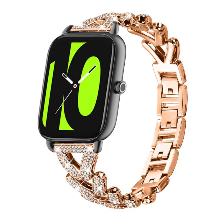 xDfind Small Twist Diamond Metal Watch Band, 20mm For COROS APEX 2 42mm / PACE 2, 20mm For Huawei Watch GT4 / GT3 / GT2, 20mm For Amazfit Bip U / Bip Lite / Bip 3 Pro, 20mm For Amazfit GTS4 Mini/3/2 /2e/2 Mini, 20mm For Xiaomi Haylou RS4 Plus LS11 / LS...