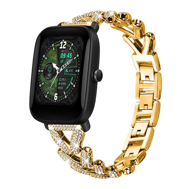 xDfind Small Twist Diamond Metal Watch Band, 20mm For COROS APEX 2 42mm / PACE 2, 20mm For Huawei Watch GT4 / GT3 / GT2, 20mm For Amazfit Bip U / Bip Lite / Bip 3 Pro, 20mm For Amazfit GTS4 Mini/3/2 /2e/2 Mini, 20mm For Xiaomi Haylou RS4 Plus LS11 / LS...