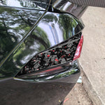 4pcs/Set Forged Gold Foil Carbon Fiber Car Taillight Sides Decorative Sticker for Chevrolet Corvette C8 2020-, Left and Right Driver, Taillight Sides