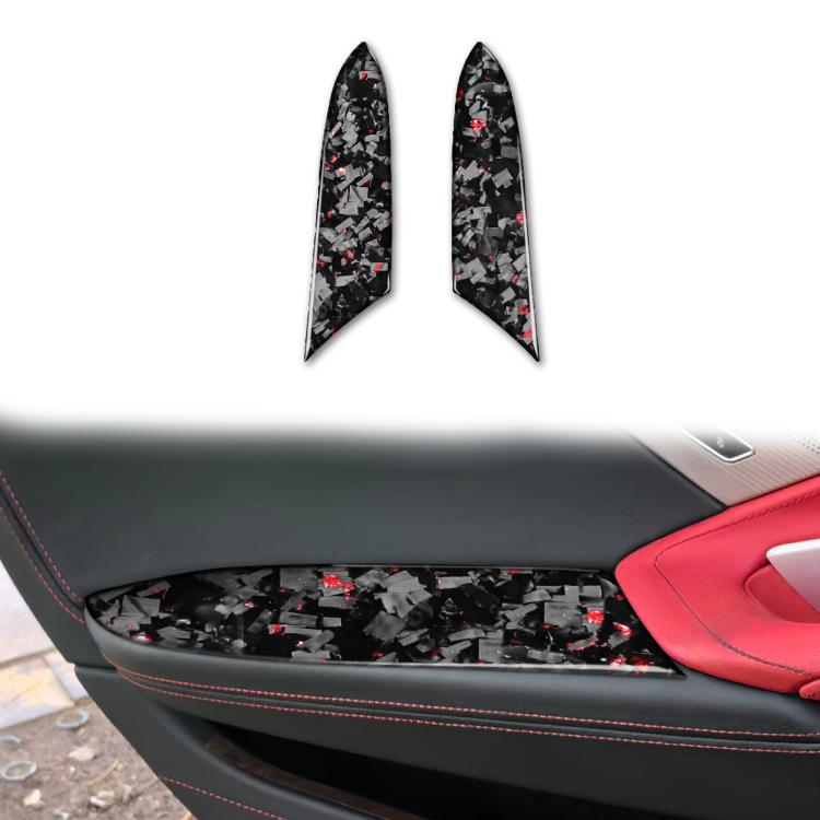 2pcs/Set Forged Gold Foil Carbon Fiber Car Inside Armrest Panel Decorative Sticker for Chevrolet Corvette C8 2020-, Left and Right Driver, Inside Armrest Panel