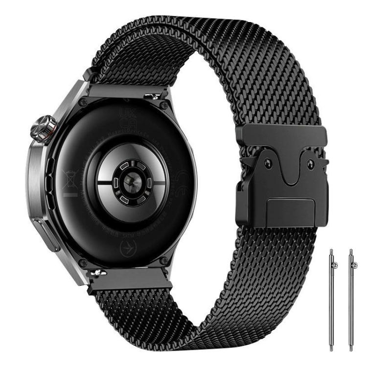 xDfind Milanese Parachute Buckle Stainless Steel Raised Fine Mesh Watch Band, 22mm