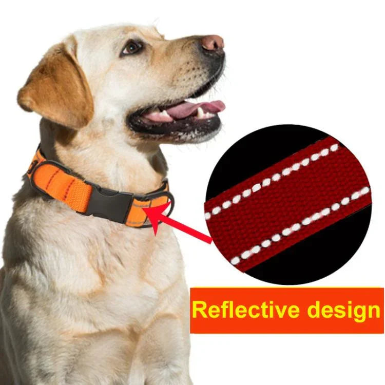 Pet Reflective Collar Waterproof Cloth Black Buckle with 1.8m Leash, Waterproof Collar + Leash, S, Waterproof Collar + Leash, M, Waterproof Collar + Leash, L
