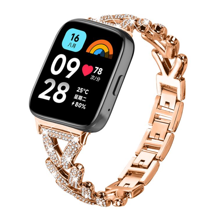 20mm xDfind Small Twist Diamond Metal Watch Band, For Xiaomi Band 10 Pro/9 Pro/Redmi Watch 6/5/4, For Redmi Watch 3 Active / Watch 3 Lite, For Redmi Watch 3