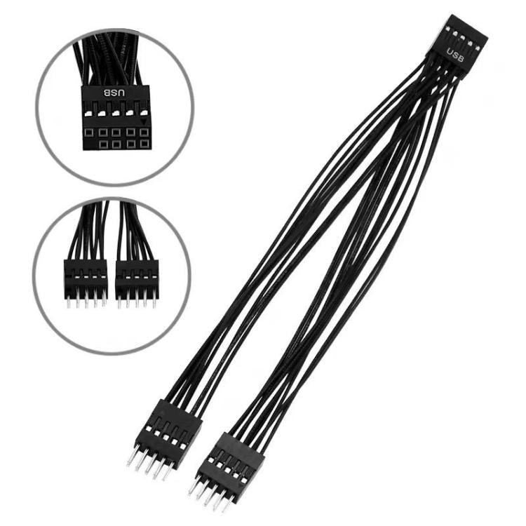 데스크탑 컴퓨터 마더보드 2-in-1 9핀 USB 어댑터 연장 케이블, 9핀