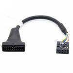 컴퓨터 마더보드 USB3.0 어댑터 케이블 2개, 20핀 수컷 to 9핀 암컷, 9핀 수컷 to 20핀 암컷