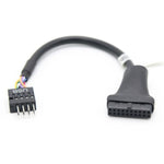 컴퓨터 마더보드 USB3.0 어댑터 케이블 2개, 20핀 수컷 to 9핀 암컷, 9핀 수컷 to 20핀 암컷