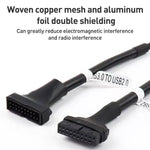 컴퓨터 마더보드 USB3.0 어댑터 케이블 2개, 20핀 수컷 to 9핀 암컷, 9핀 수컷 to 20핀 암컷