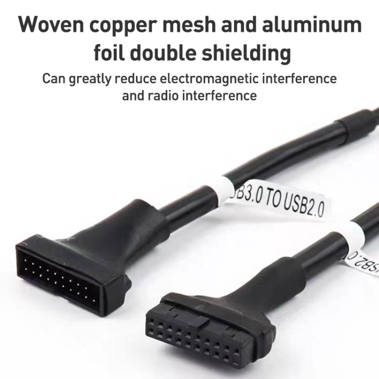 컴퓨터 마더보드 USB3.0 어댑터 케이블 2개, 20핀 수컷 to 9핀 암컷, 9핀 수컷 to 20핀 암컷