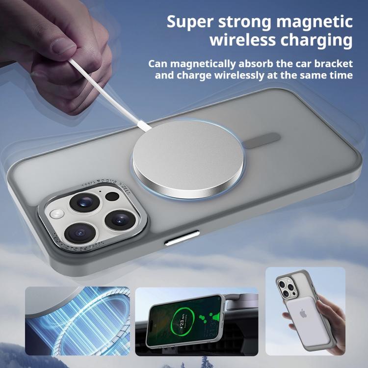 Kalebol 메탈 렌즈 프레임 MagSafe 무광 PC 휴대폰 케이스, 아이폰 16 프로용, 아이폰 16 플러스용, 아이폰 16용, 아이폰 15 프로 맥스용, 아이폰 15 프로용