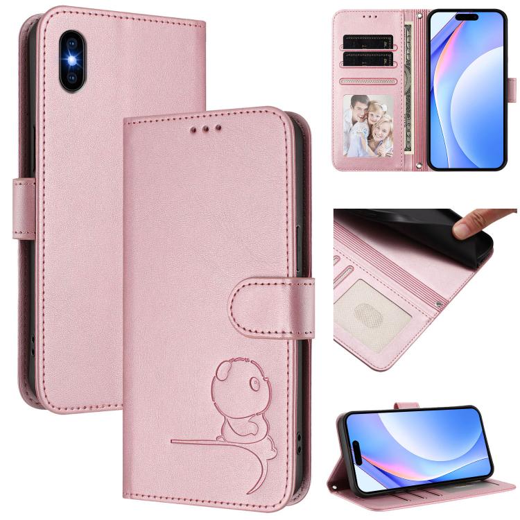 리터 판다 엠보싱 RFID 가죽 폰 케이스 목걸이 끈 포함, iPhone 11 Pro Max용, iPhone 11용, iPhone 11 Pro용, iPhone X / XS용, iPhone XR용, iPhone XS Max용, iPhone 8 Plus / 7 Plus용