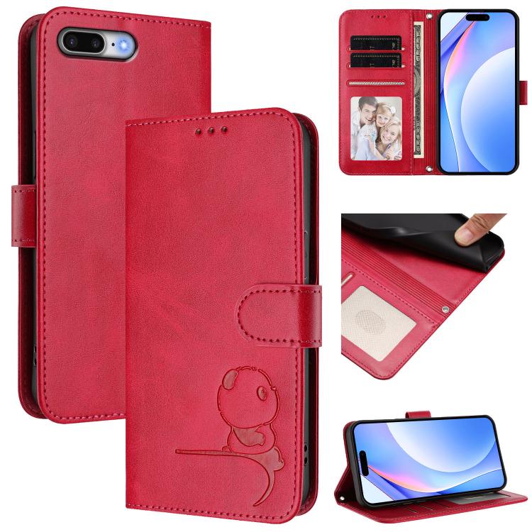 리터 판다 엠보싱 RFID 가죽 폰 케이스 목걸이 끈 포함, iPhone 11 Pro Max용, iPhone 11용, iPhone 11 Pro용, iPhone X / XS용, iPhone XR용, iPhone XS Max용, iPhone 8 Plus / 7 Plus용