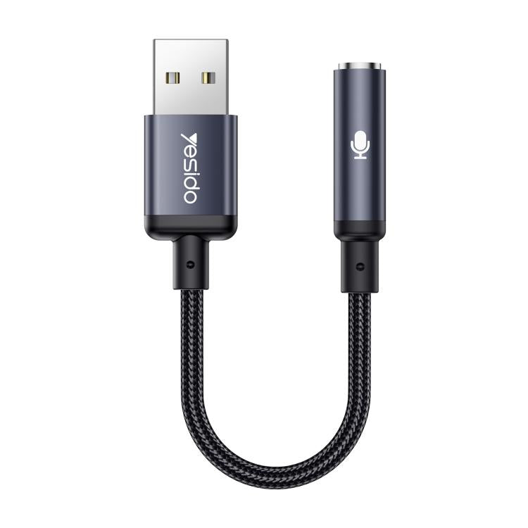 Yesido YAU46 USB to 3.5mm 알루미늄 합금 오디오 어댑터, YAU46