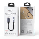 Yesido YAU46 USB to 3.5mm 알루미늄 합금 오디오 어댑터, YAU46