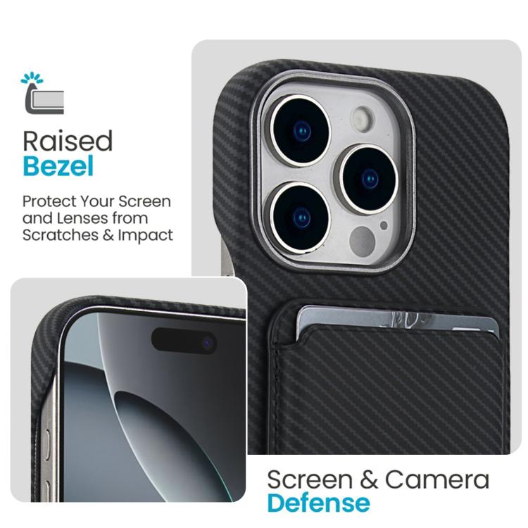 Carbon Fiber MagSafe Magnetic Card Holder Phone Case, For iPhone 13, For iPhone 12, For iPhone 12 Pro Max, For iPhone 12 Pro