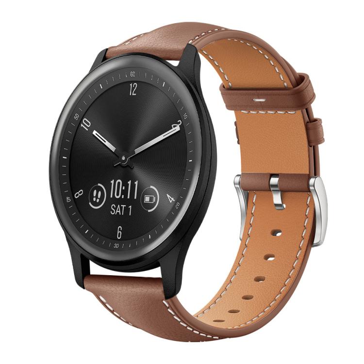 xDfind Flat Head Black Shark Fine Grain Leather Watch Band, 20mm For Garmin GarminMove Sport / vivoactive5/3, 22mm For Garmin Venu 3 / vivoactive4, 20mm For Garmin venu 2 / venu / Sq2 / Sq
