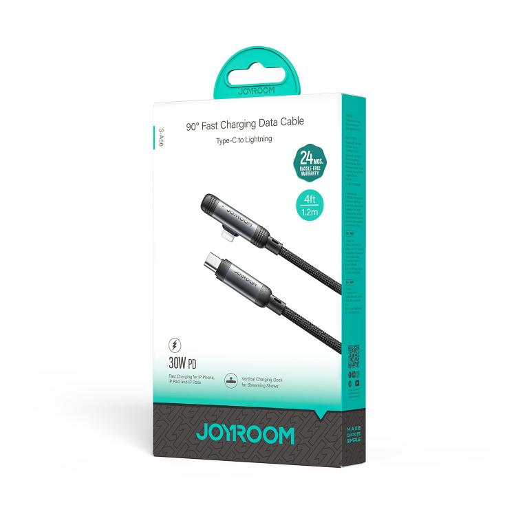 JOYROOM S-A56 EnjoyX 시리즈 30W Type-C to 8핀 90도 고속 충전 데이터 케이블, Type-C to 8핀