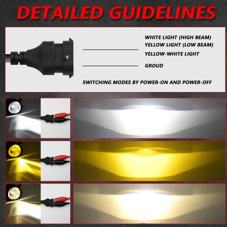 T10 2pcs/Pack 55W 3 inch High Power Dual Lens Fog Light, Universal Double Holder, T10