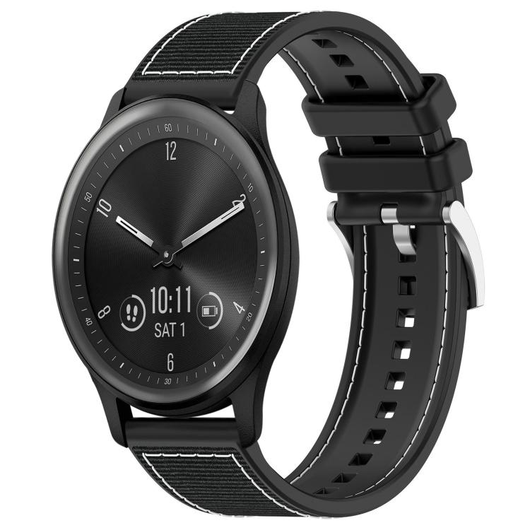 xDfind Hybrid Nylon Braid Silicone Watch Band, 22mm For Garmin Forerunner 570 47mm/935/945, 20mm For Garmin Forerunner 570 42mm/245/645, 20mm For Garmin?Vivomove?Sport/Vivoactive5/3, 22mm For Garmin Venu 3 / Vivoactive 4                                ...