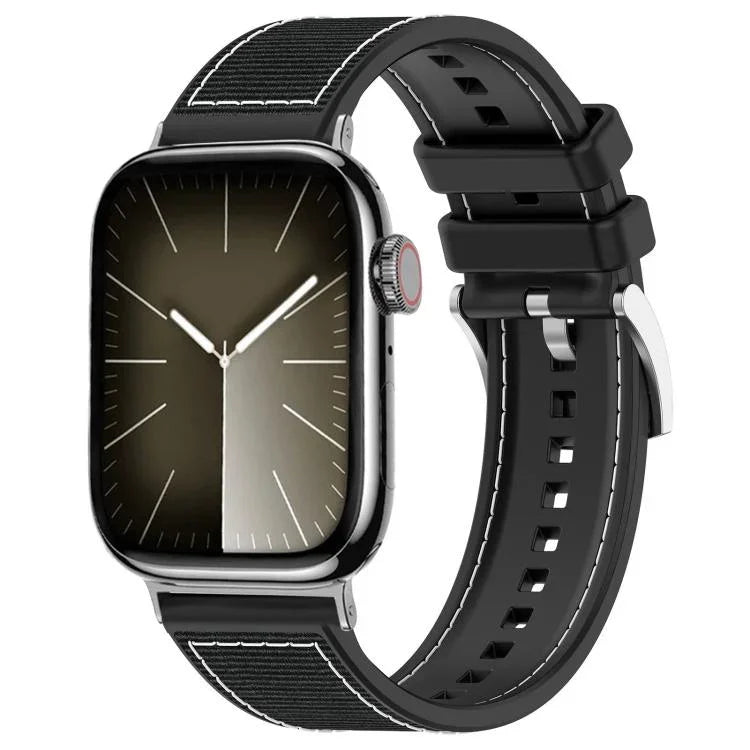 xDfind 하이브리드 나일론 꼬임 실리콘 시계줄, 애플 워치 42 / 44 / 45 / 46 / 49mm 22mm용, 애플 워치 38 / 40 / 41 / S10 42mm 20mm용