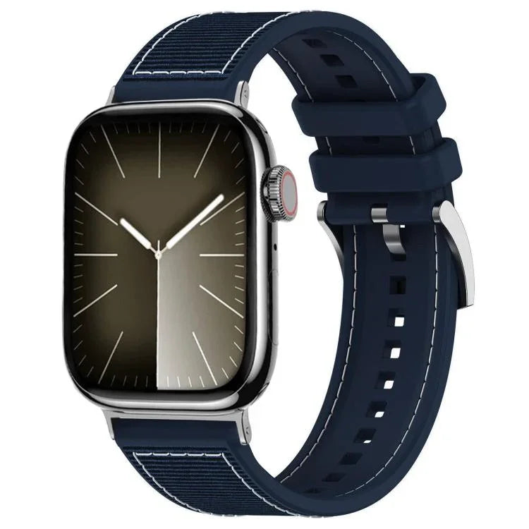 xDfind 하이브리드 나일론 꼬임 실리콘 시계줄, 애플 워치 42 / 44 / 45 / 46 / 49mm 22mm용, 애플 워치 38 / 40 / 41 / S10 42mm 20mm용