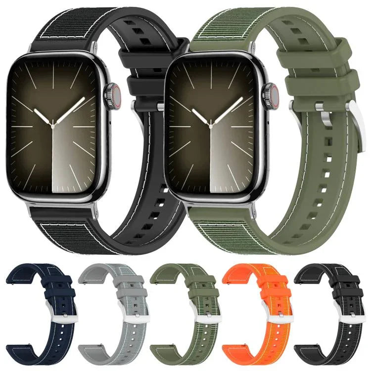 xDfind 하이브리드 나일론 꼬임 실리콘 시계줄, 애플 워치 42 / 44 / 45 / 46 / 49mm 22mm용, 애플 워치 38 / 40 / 41 / S10 42mm 20mm용