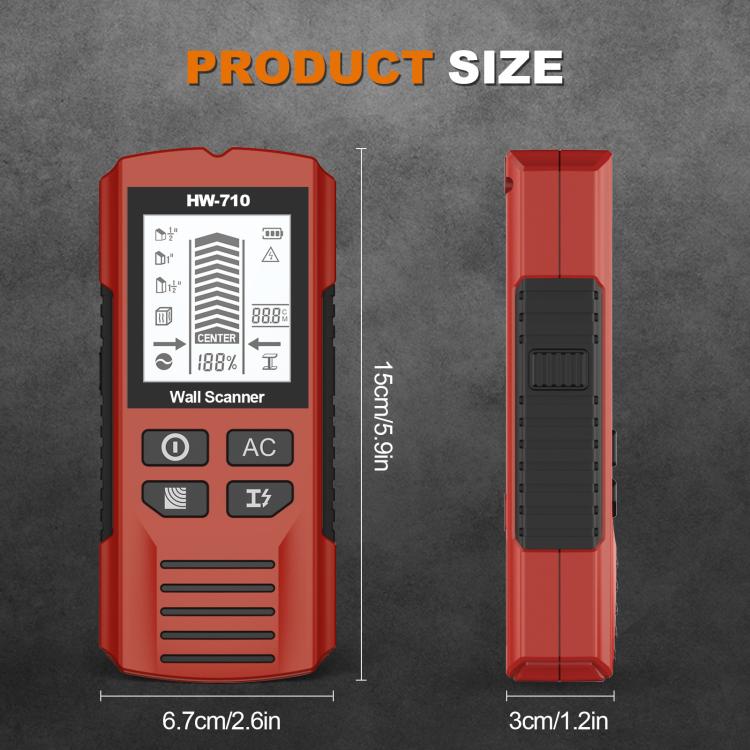 HW-710 5-in-1 벽 스캐너 금속 탐지기 스터드 파인더 측정기