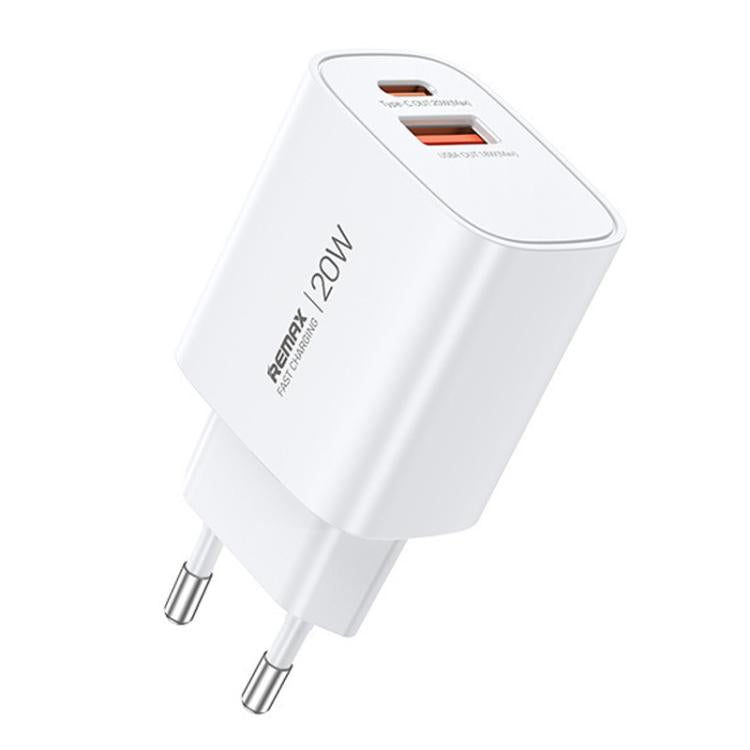 REMAX U187-AC 20W USB 및 Type-C GaN 고속 충전기, EU 플러그, 영국 플러그