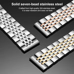 xDfind 세븐비즈 솔리드 스테인리스 스틸 시계줄, 애플 워치 42 / 44 / 45 / 46 / 49mm 22mm용, 애플 워치 38 / 40 / 41 / S10 42mm 20mm용