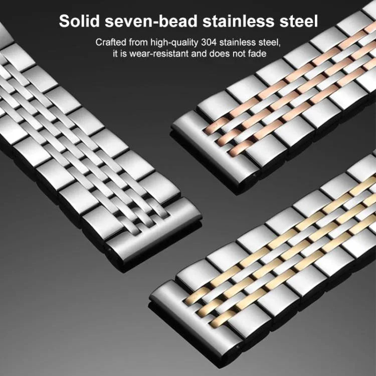 xDfind 세븐비즈 솔리드 스테인리스 스틸 시계줄, 애플 워치 42 / 44 / 45 / 46 / 49mm 22mm용, 애플 워치 38 / 40 / 41 / S10 42mm 20mm용