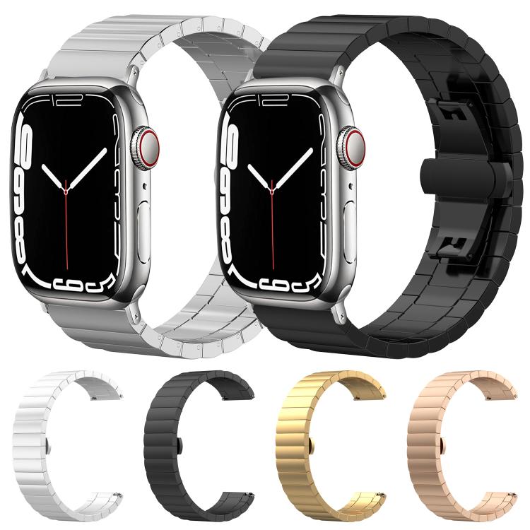 xDfind 원비즈 대나무 솔리드 스테인리스 스틸 시계줄, 애플 워치 42 / 44 / 45 / 46 / 49mm 22mm용, 애플 워치 38 / 40 / 41 / S10 42mm 20mm용