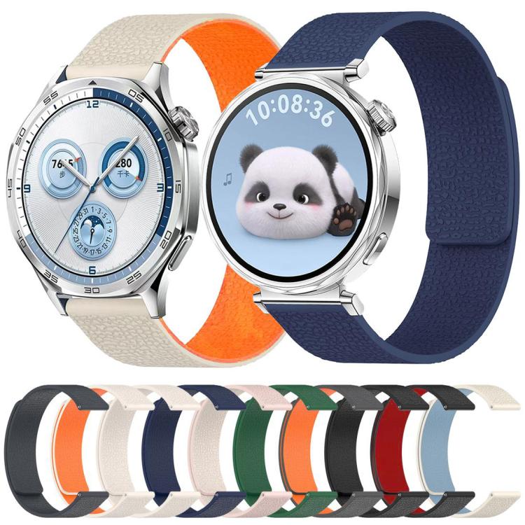 xDfind Flat Head Litchi Texture Magnetic Silicone Watch Band, 14mm, 18mm, 20mm, 22mm