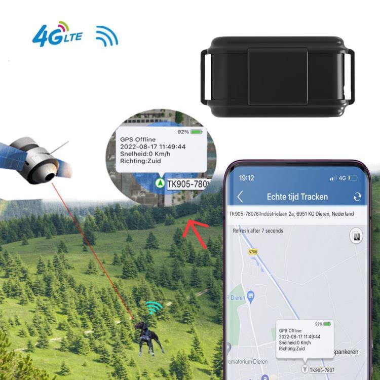 TK919 4G 개 목걸이 IP67 방수 GPS 위치 추적기