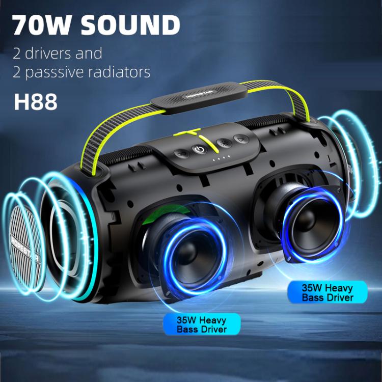 HOPESTAR H88 70W 야외 휴대용 방수 블루투스 스피커, TF / AUX / USB / TWS 지원