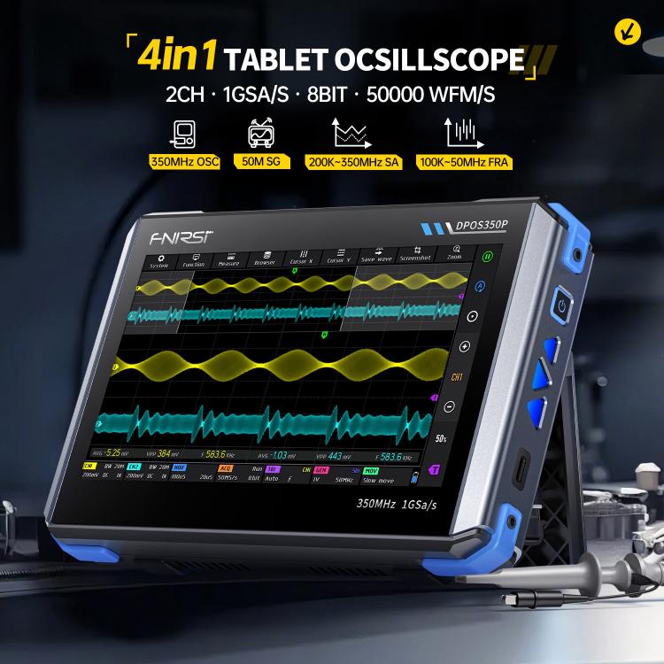 FNIRSI DPOS350P 4-in-1 7인치 IPS HD 터치 스크린 350M 태블릿 오실로스코프, DPOS350P(US 플러그), DPOS350P(EU 플러그)