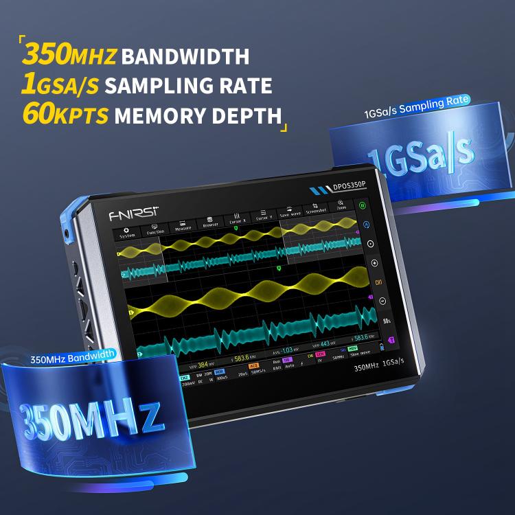 FNIRSI DPOS350P 4-in-1 7인치 IPS HD 터치 스크린 350M 태블릿 오실로스코프, DPOS350P(US 플러그), DPOS350P(EU 플러그)