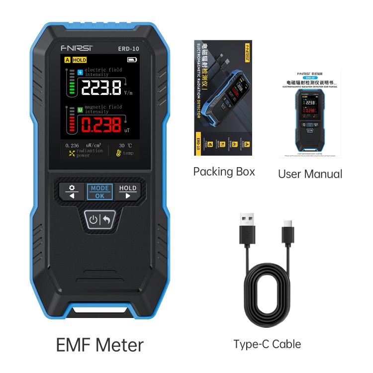 FNIRSI ERD-10 3-in-1 전자기 방사선 감지기, FNIRSI ERD-10