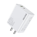 WK WP-U64 45W Kinkong Flash Charge USB+Type-C Port Fast Charger, EU Plug, UK Plug, US Plug
